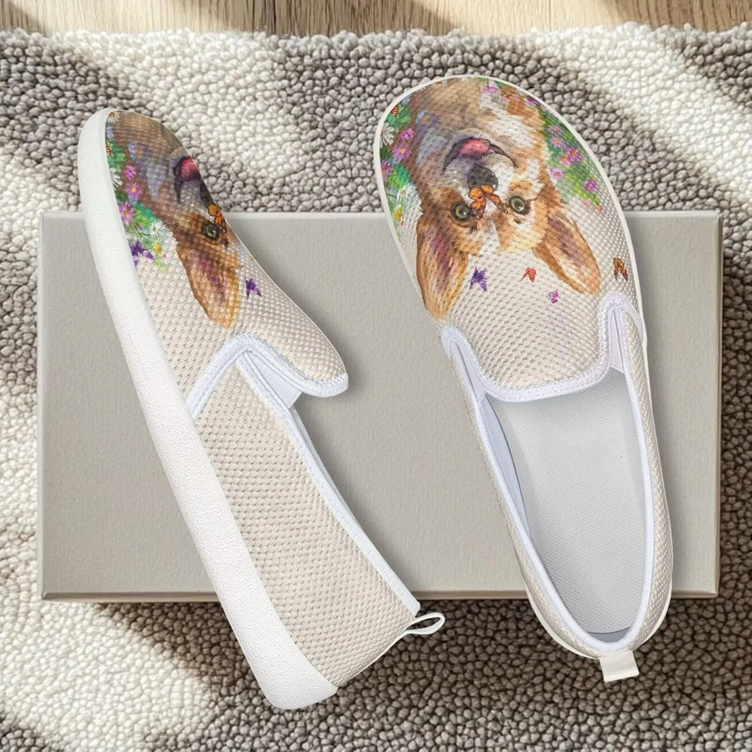 Coloranimal Womens Flats Slip On Shoes Fashion Sneakers Loafers for Women Travel Shoes Lightweight Walking Shoes Casual Flats Running Shoes
