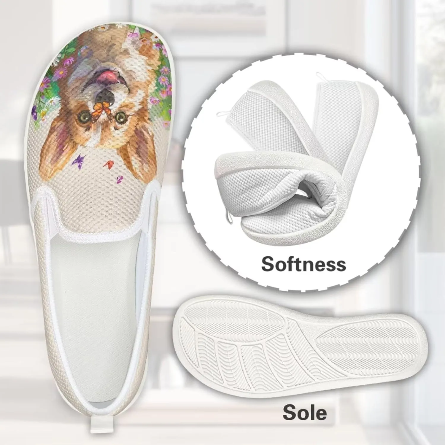 Coloranimal Womens Flats Slip On Shoes Fashion Sneakers Loafers for Women Travel Shoes Lightweight Walking Shoes Casual Flats Running Shoes