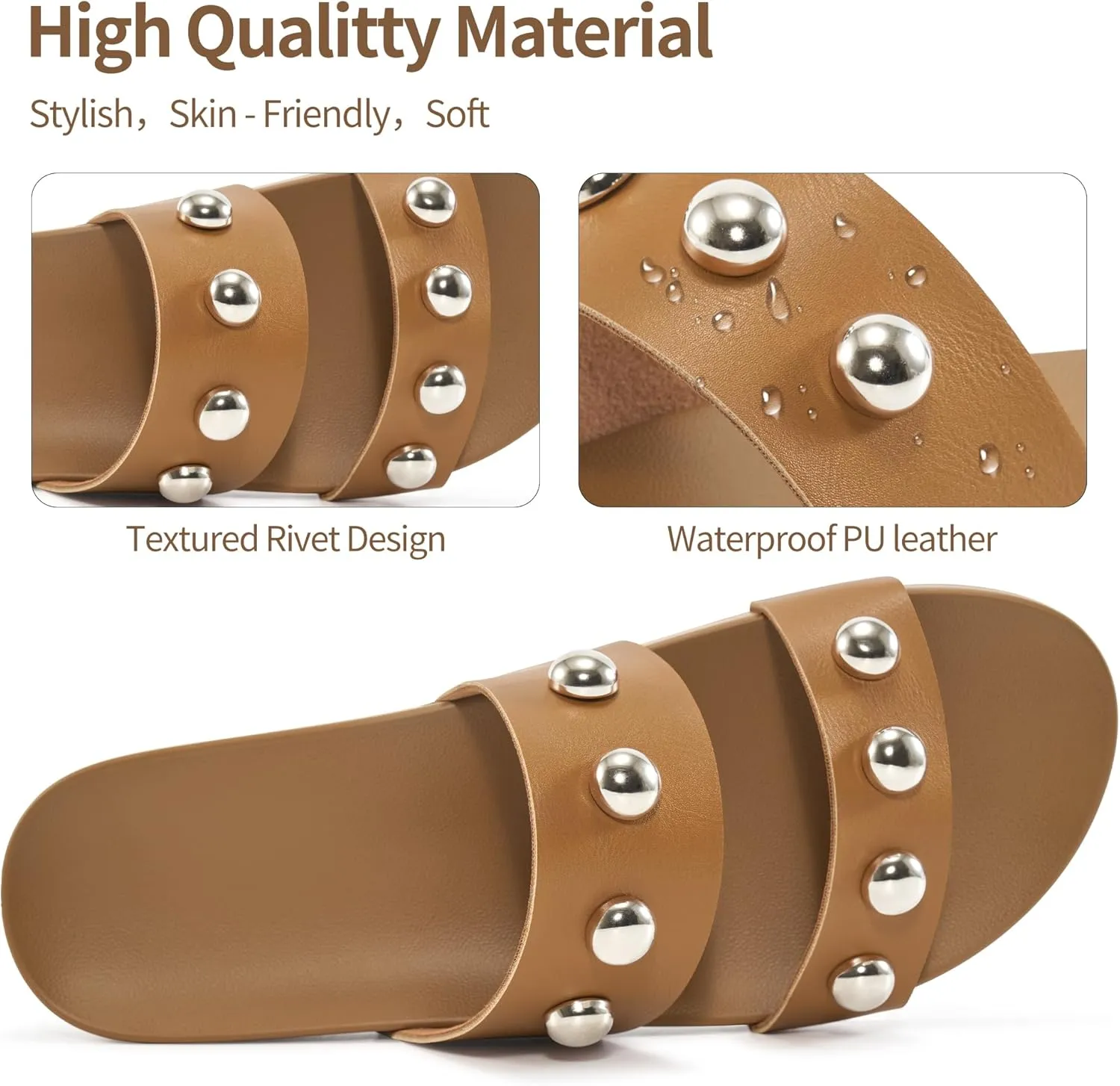 Comfort Sandals for Women Outdoors: Arch Support Open Toe Womens Sandals - Casual Slip On Beach Slides for Women