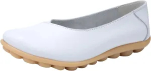 Comfortable Leather Shoes for Women Solid Non Slip Women's Flat Shoes Soft Walking Driving Casual Cool for Women