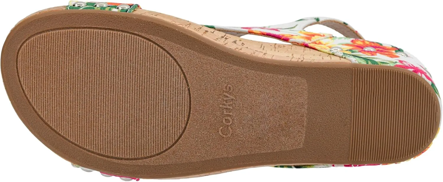 Corkys Footwear Womens Carley Wedges, Featuring Corkys EVA Foam Cushioned Insoles, A 2.5 Inch Heel, Lightweight For All Day Wear, And Hook And Loop Closure