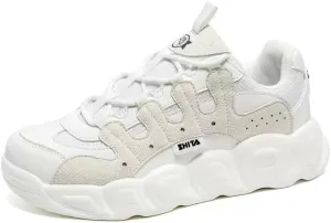 Couple Daddy Shoes Breathable of All Matching Thick Sole Single Shoes Trend Casual Shoes (White, Big Kid, Men, 6, Numeric, US Footwear Size System, Medium)