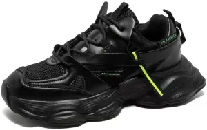 Couple Daddy Shoes Breathable Style of All Matching Thick Sole Single Shoes Trend Casual Shoes (Black, Big Kid, Men, 9, Numeric, US Footwear Size System, Medium)