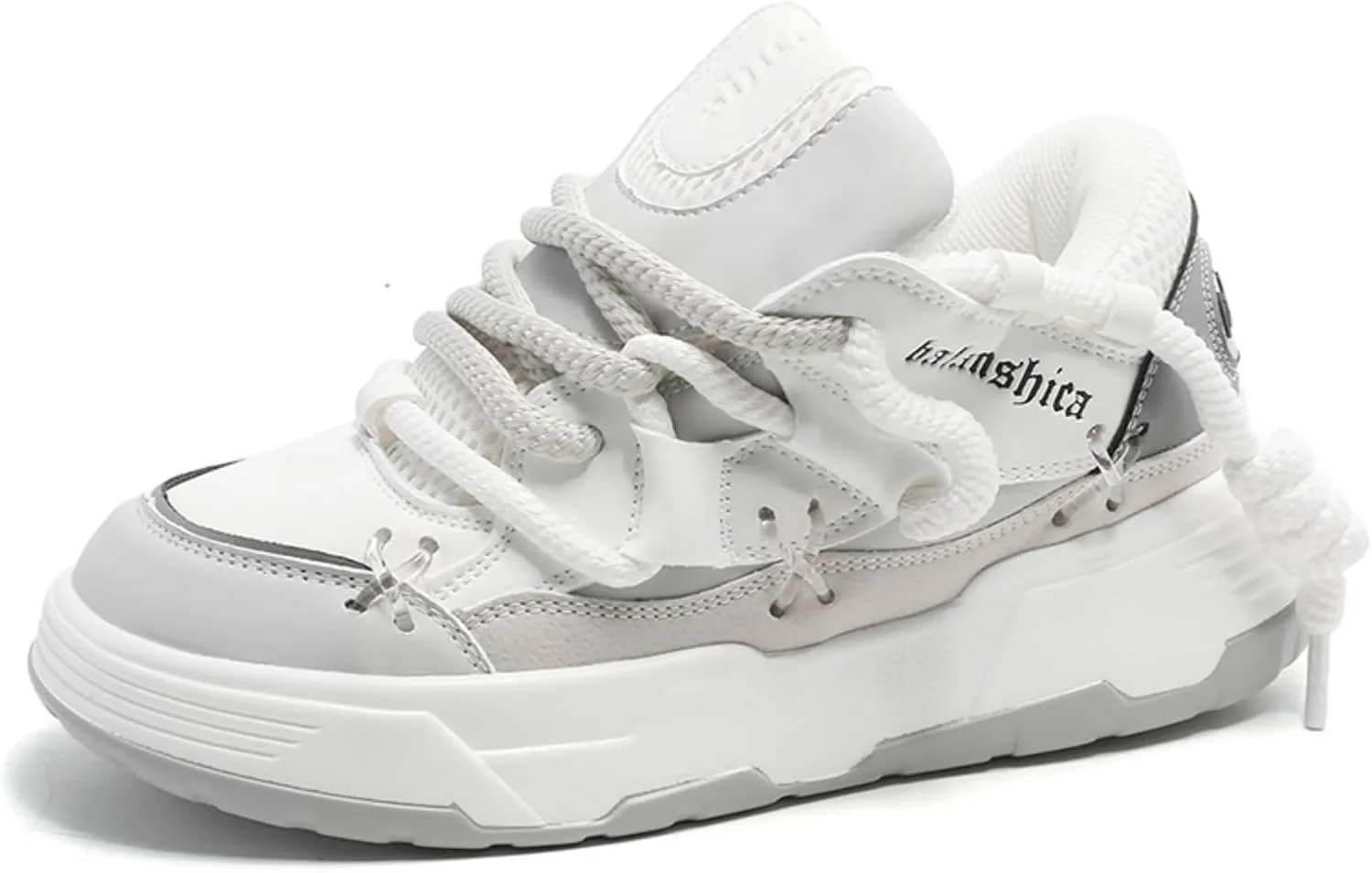 Couple's Faux - Leather Chunky Sneakers, Lightweight and Breathable. Suitable for Walking, Tennis, Running, with Height - Increasing Design. Perfect for Casual and Stylish Looks.
