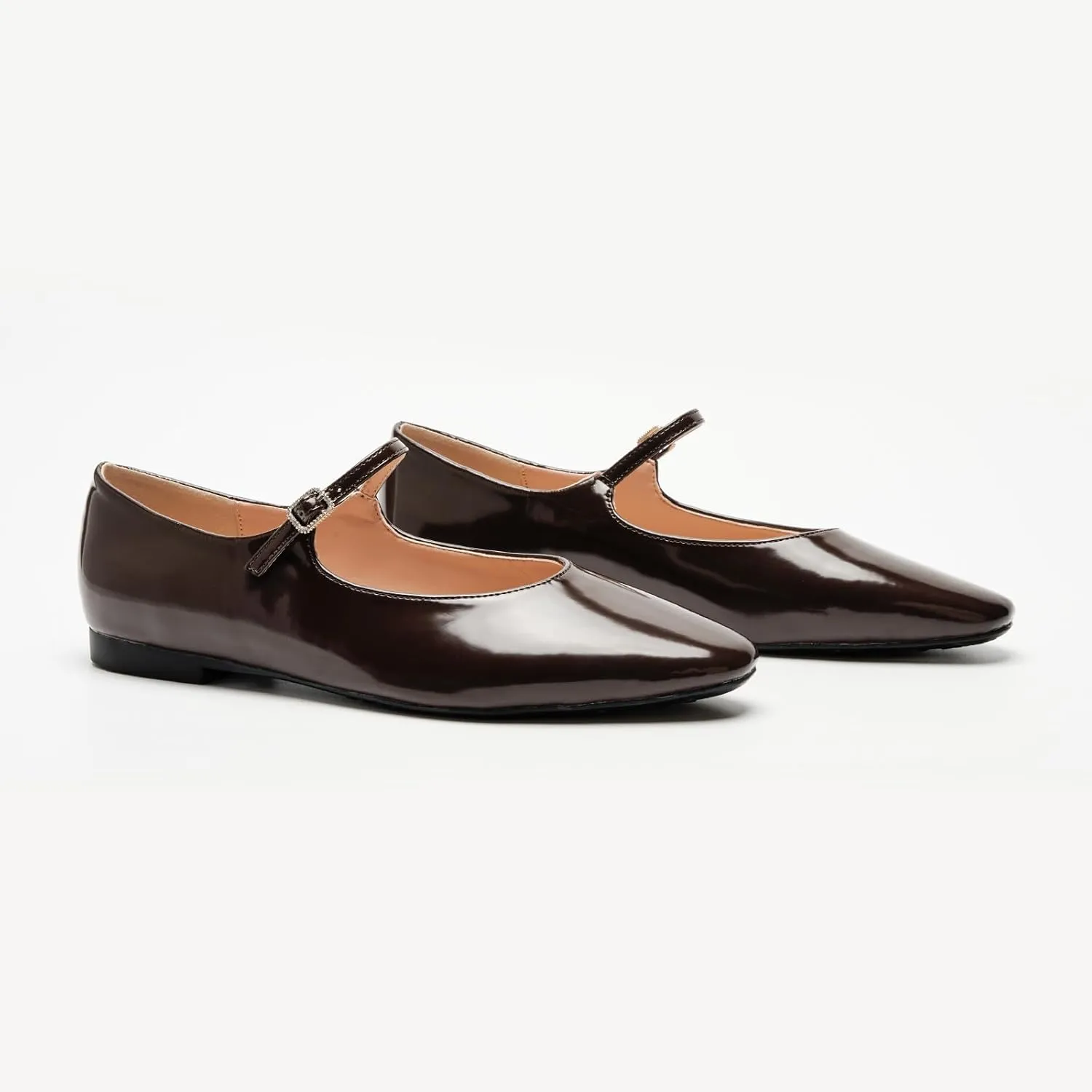 C.Paravano Women's Mary Jane Flats | Almond Toe Flats for Women | Leather Ballet Flats with Strap | Fashion Comfortable Work & Casual Shoes for Daily Wear,Walking