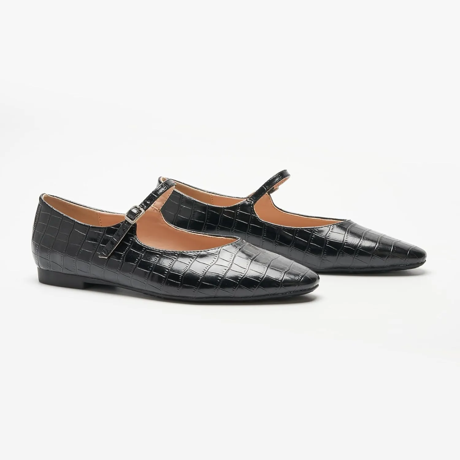 C.Paravano Women's Mary Jane Flats | Almond Toe Flats for Women | Leather Ballet Flats with Strap | Fashion Comfortable Work & Casual Shoes for Daily Wear,Walking
