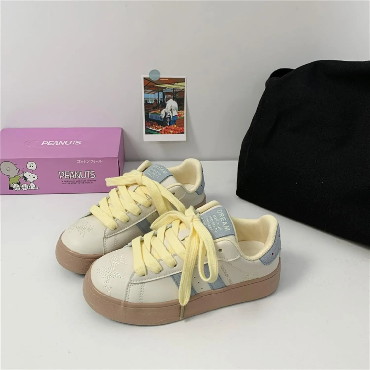 Cute Bowknot Cat Fish Chunky Platform Sneakers Women Y2K Aesthetic 1" Height Increase Casual Outfit Cute Walking Shoes