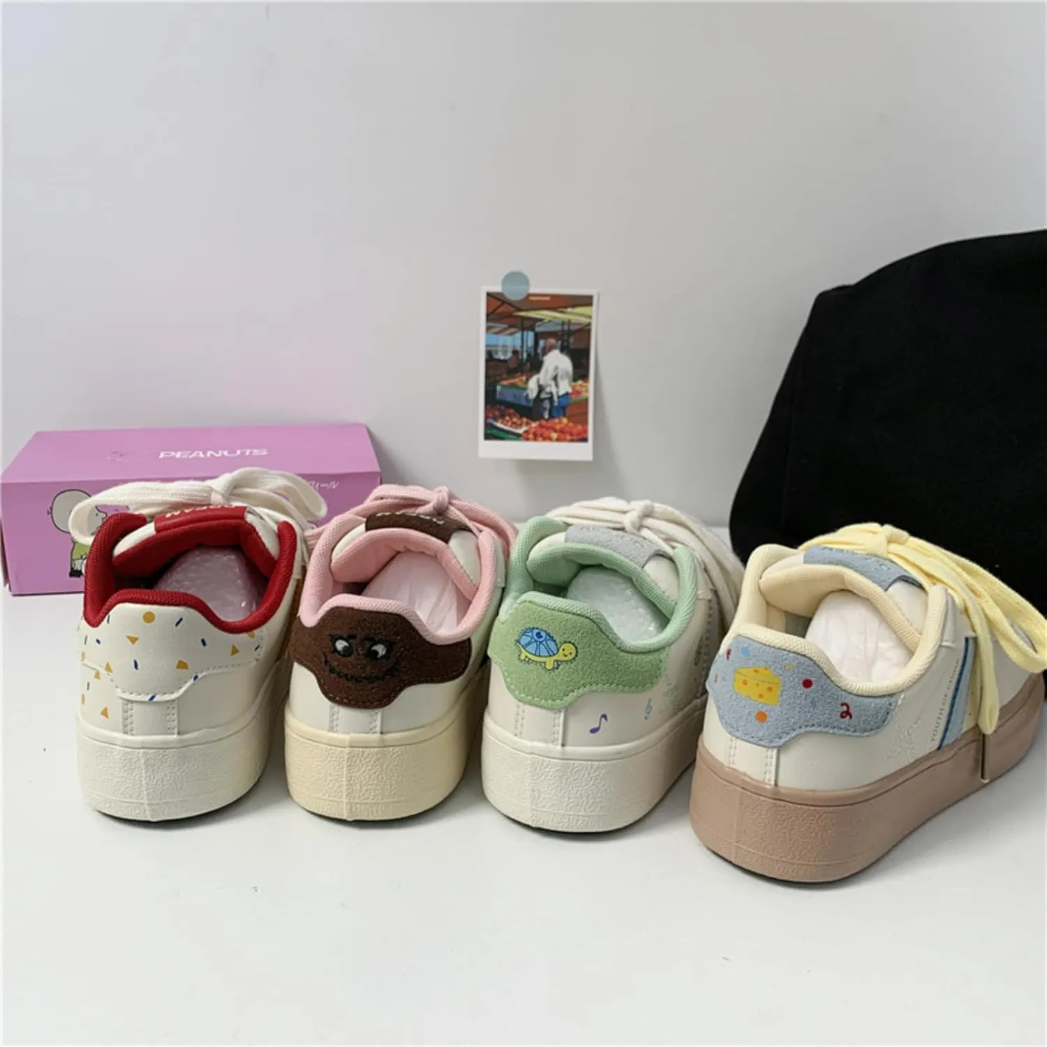 Cute Bowknot Cat Fish Chunky Platform Sneakers Women Y2K Aesthetic 1" Height Increase Casual Outfit Cute Walking Shoes