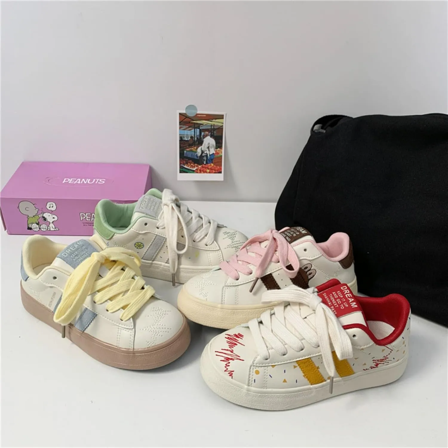 Cute Bowknot Cat Fish Chunky Platform Sneakers Women Y2K Aesthetic 1" Height Increase Casual Outfit Cute Walking Shoes