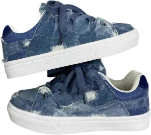 Cute Sneakers for Women Walking Shoes Comfortable Denim Blue Versatile Couples' Style All-Season