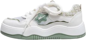 Cute Star Chunky Platform Sneakers for Girls, Breathable Mesh, Y2K Fashion College Preppy Style Trainers, Height Boost