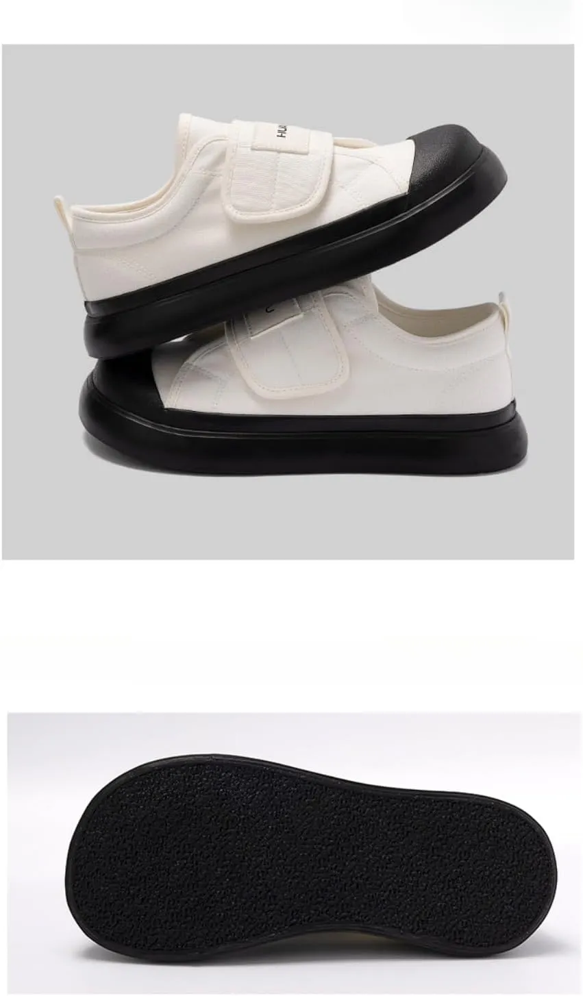 Cutecore Shoes No Tie Canvas Kawaii Sneakers Casual Tennis Gym Fitness Outdoor Hiking Comfortable Chunky Platform for Women Y2K Trendy Preppy Back to School Gift for Girls Granddaughter in Campus