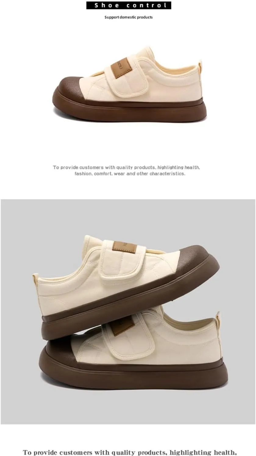 Cutecore Shoes No Tie Canvas Kawaii Sneakers Casual Tennis Gym Fitness Outdoor Hiking Comfortable Chunky Platform for Women Y2K Trendy Preppy Back to School Gift for Girls Granddaughter in Campus