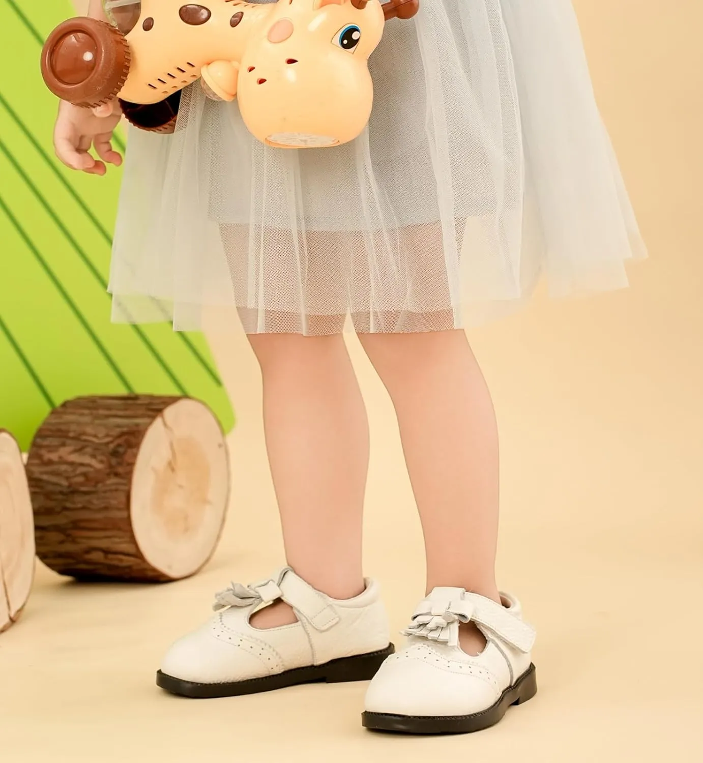 DADAWEN Toddler Girls Leather Mary Jane Dress Shoes Baby Non-Slip Soft Sole Tassel Princess Flats Wedding Party Casual Walking School Shoes