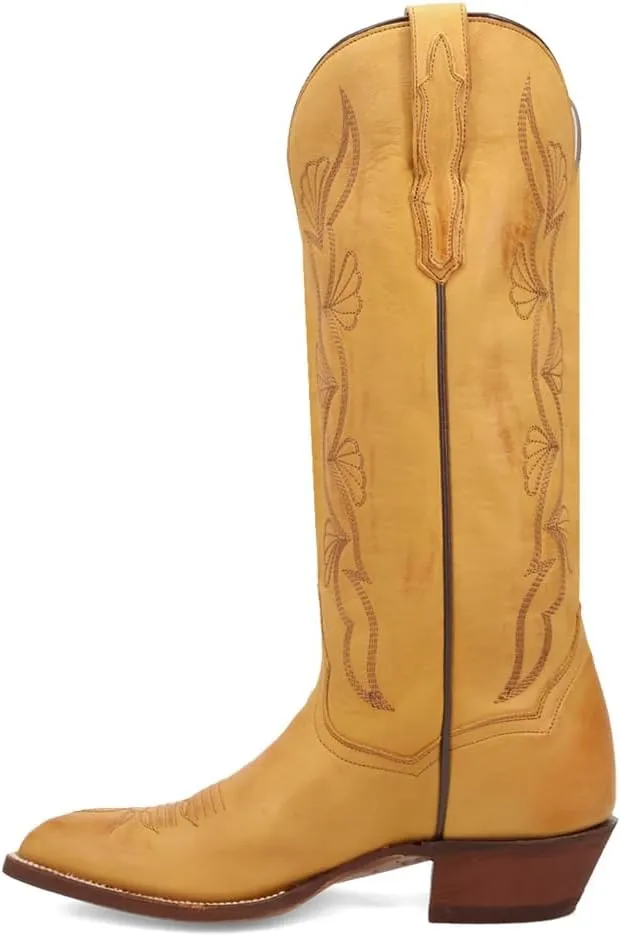 Dan Post Boots Womens Sunrise Canyon Pointed Toe Casual Boots Knee High Low Heel 1-2" - Yellow