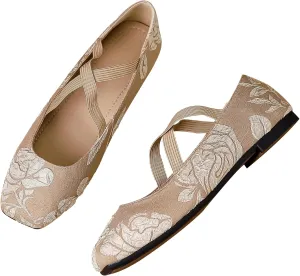 Dear Time Women's Mary Jane Flat Shoes Casual Simple Ballets Comfortable Dressy Office Walking Shoes