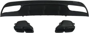 Diffuser Tips C63 Style Compatible for Mercedes Benz C Class W205 S205 AMG Line Rear Bumper Diffuser Lip 2015 2016 2017 2018
