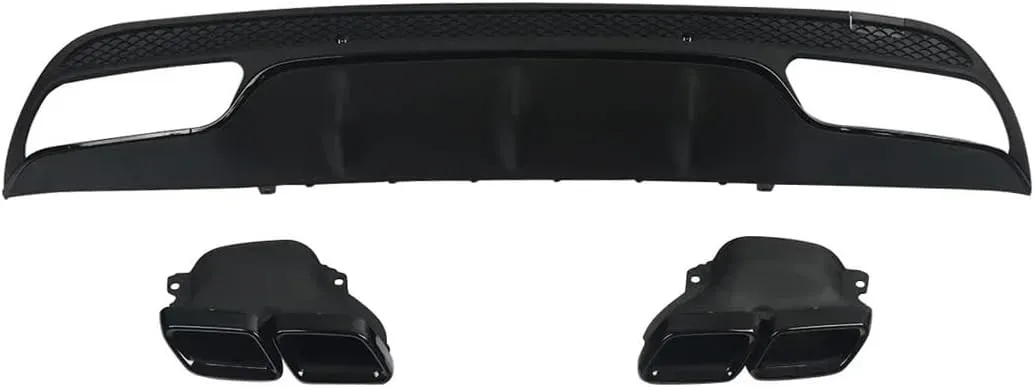 Diffuser Tips C63 Style Compatible for Mercedes Benz C Class W205 S205 AMG Line Rear Bumper Diffuser Lip 2015 2016 2017 2018