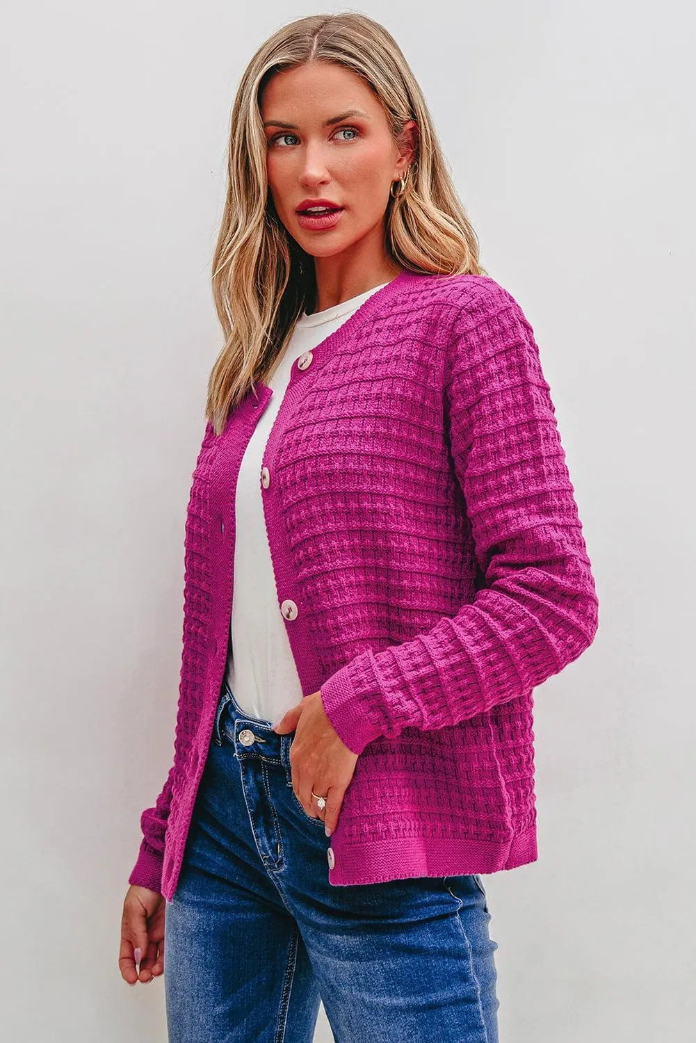 Dokotoo Cardigan Sweaters for Women Lightweight Long Sleeve Open Front 2024 Button Down Jacket Winter