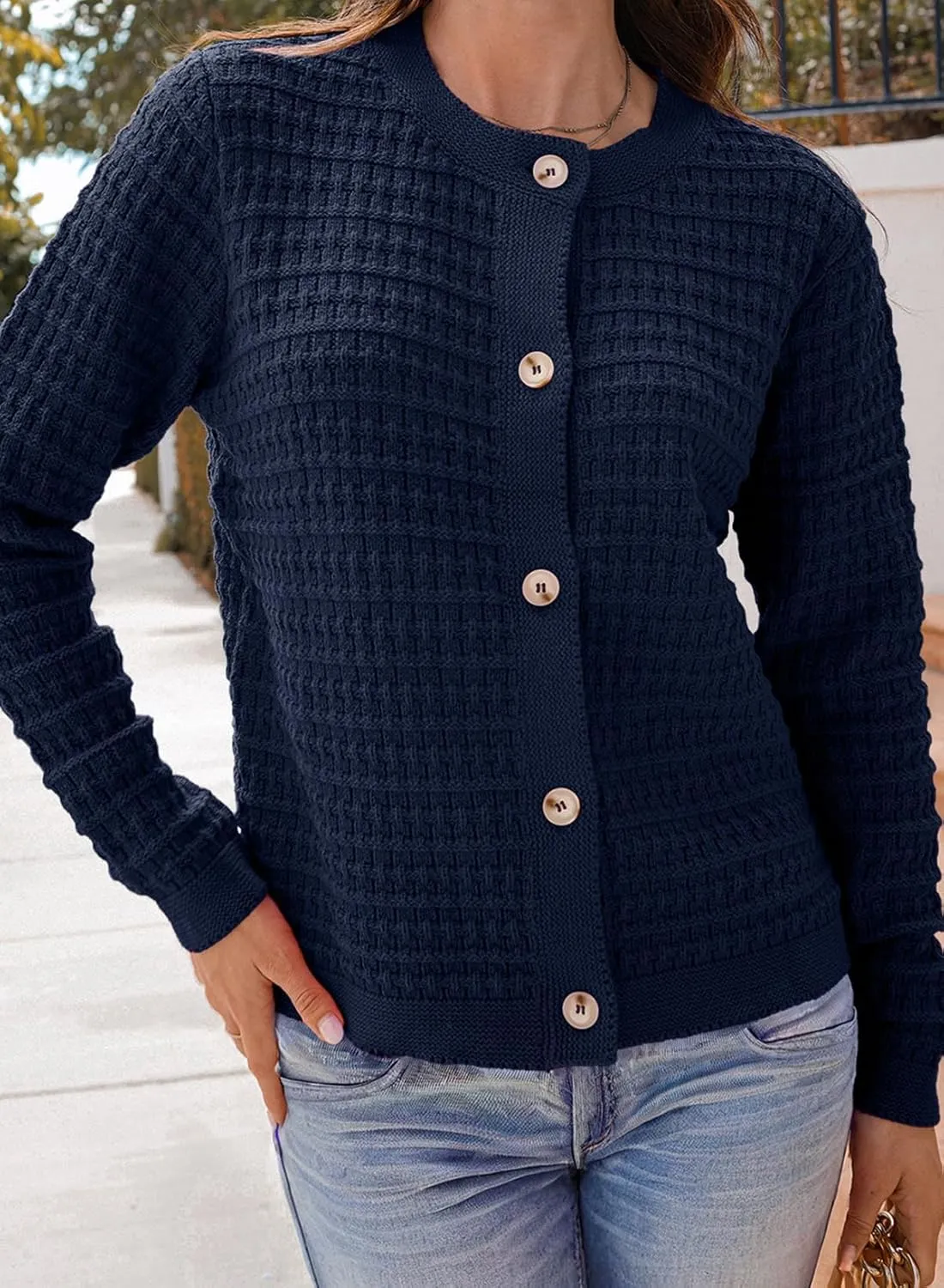 Dokotoo Cardigan Sweaters for Women Lightweight Long Sleeve Open Front 2024 Button Down Jacket Winter