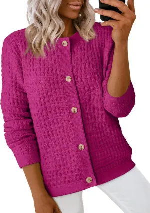Dokotoo Cardigan Sweaters for Women Lightweight Long Sleeve Open Front 2024 Button Down Jacket Winter