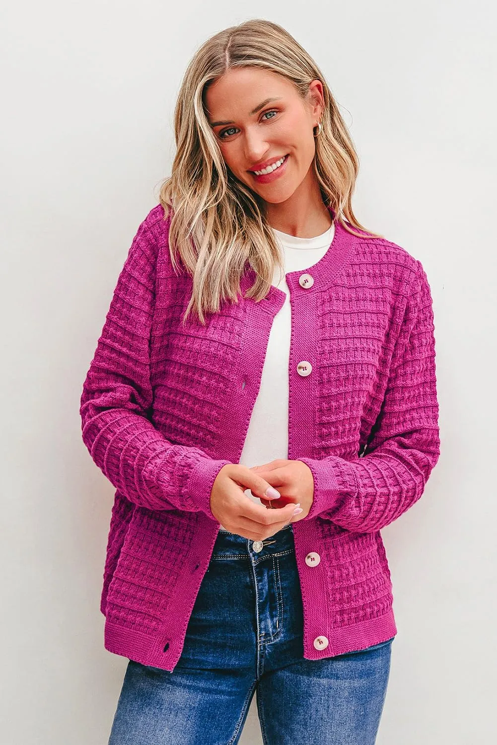 Dokotoo Cardigan Sweaters for Women Lightweight Long Sleeve Open Front 2024 Button Down Jacket Winter