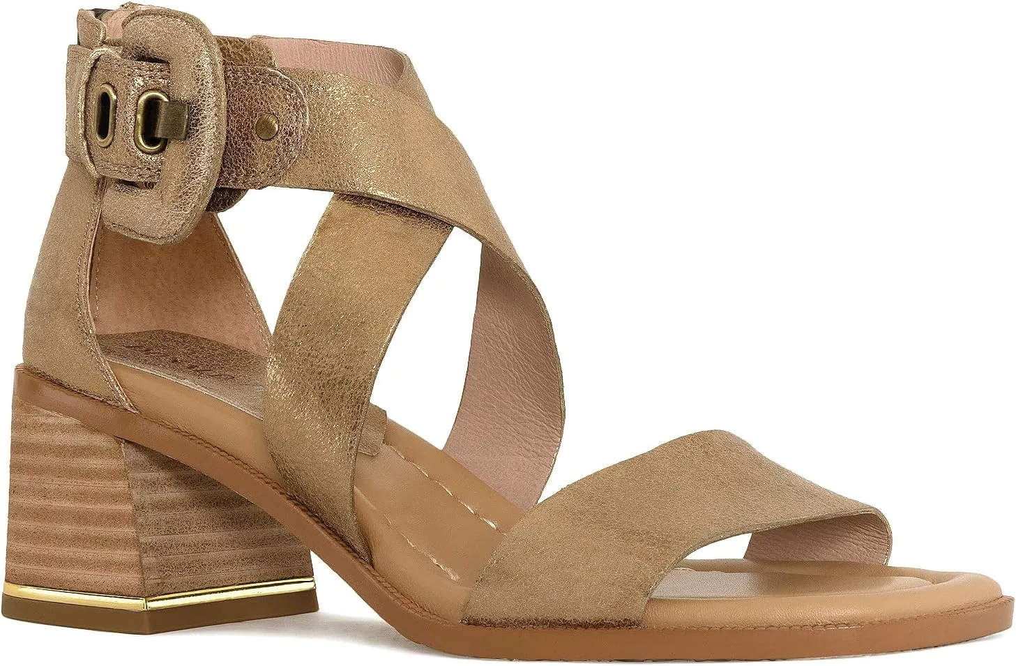 Donald Pliner Women's Helen Strap Sandals, 2,25" Block Heels Women's Summer Sandals, Open-Toe Sandals for All-Day Wear