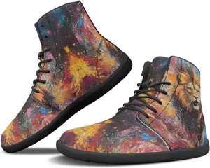 Doojoayie High Top Shoes for Men Wide Width PU Leather Shoes Emerging Adult