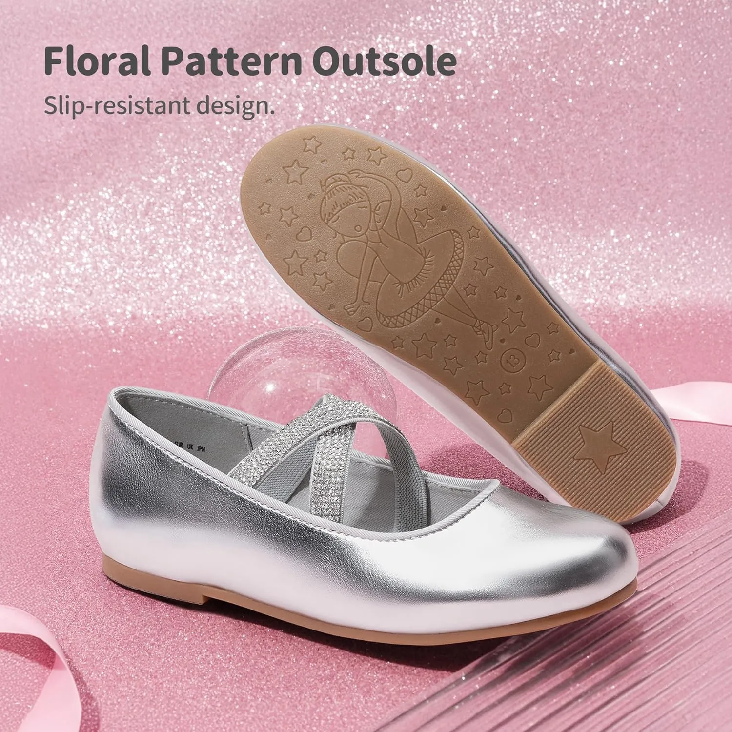 DREAM PAIRS Girls Ballerina Dress Shoes Mary Jane Flats