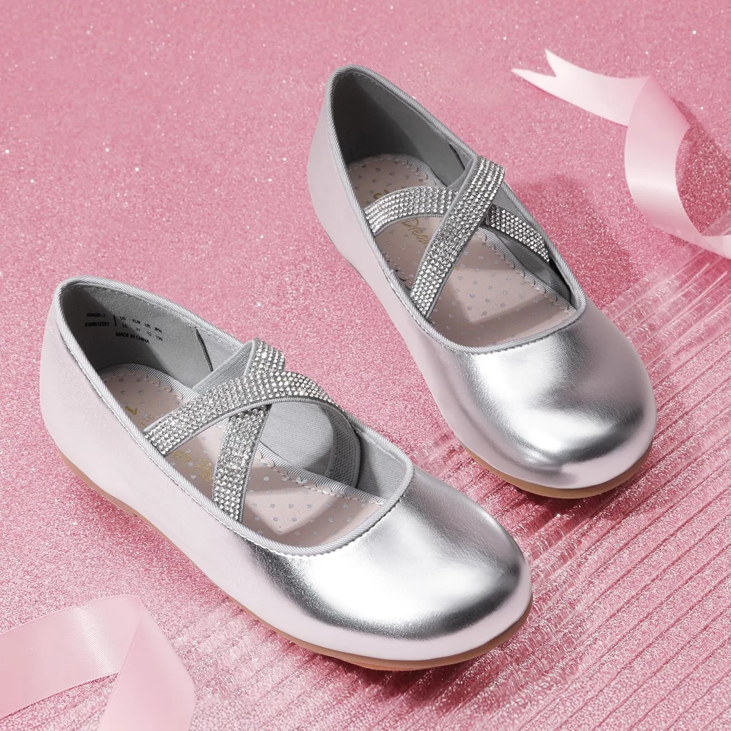 DREAM PAIRS Girls Ballerina Dress Shoes Mary Jane Flats