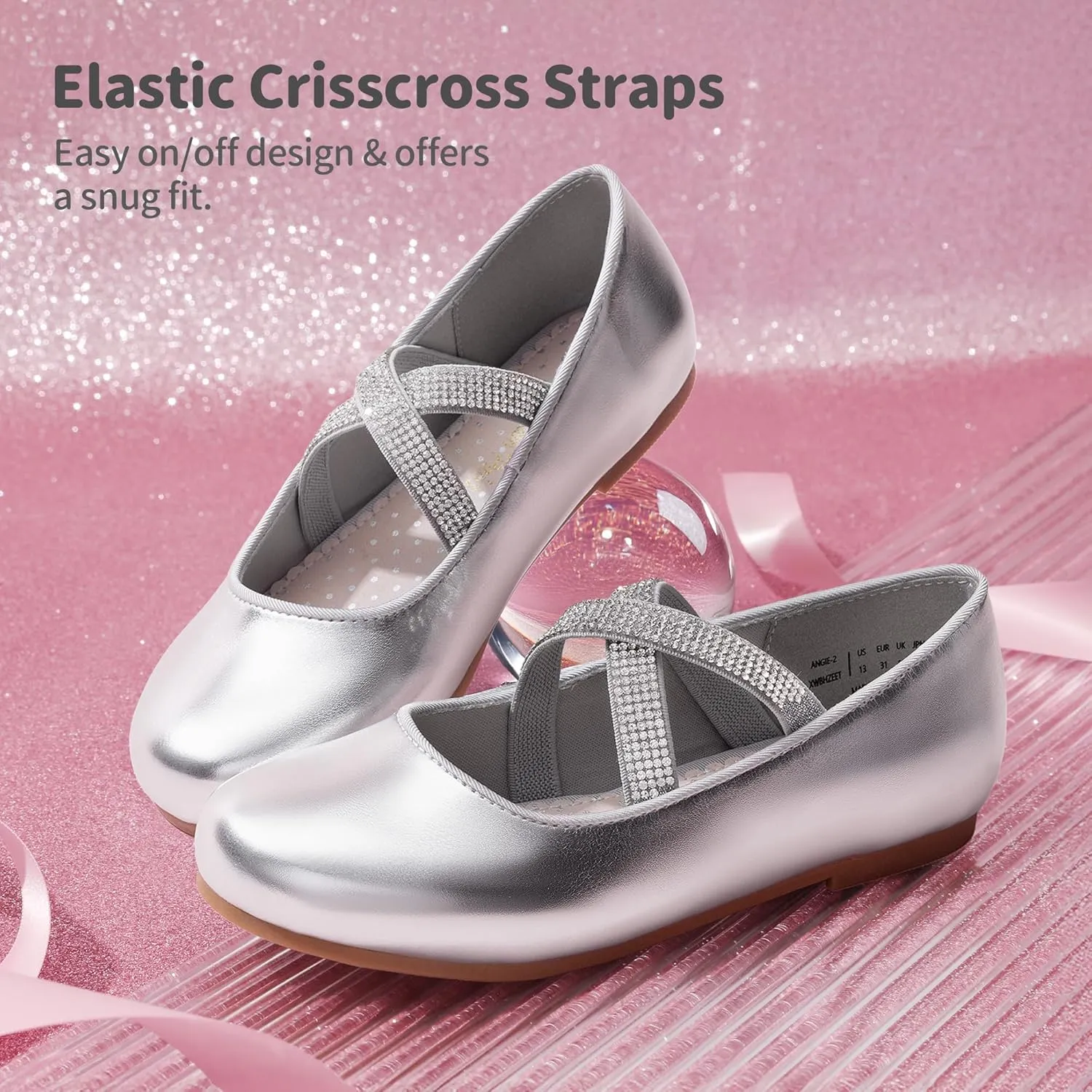 DREAM PAIRS Girls Ballerina Dress Shoes Mary Jane Flats