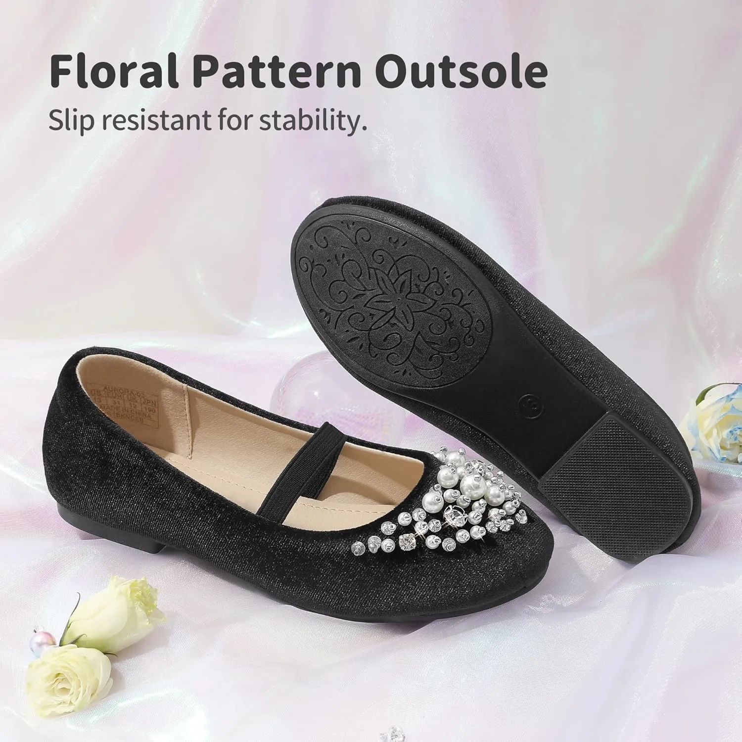 DREAM PAIRS Girls Ballet Flats Flower Shoes Mary Jane Ballerina Flat Dress Shoes for Daily/Wedding/Party