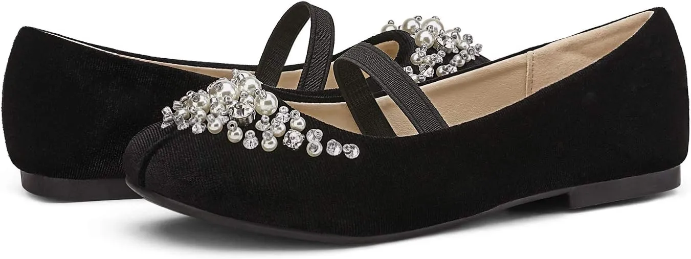 DREAM PAIRS Girls Ballet Flats Flower Shoes Mary Jane Ballerina Flat Dress Shoes for Daily/Wedding/Party
