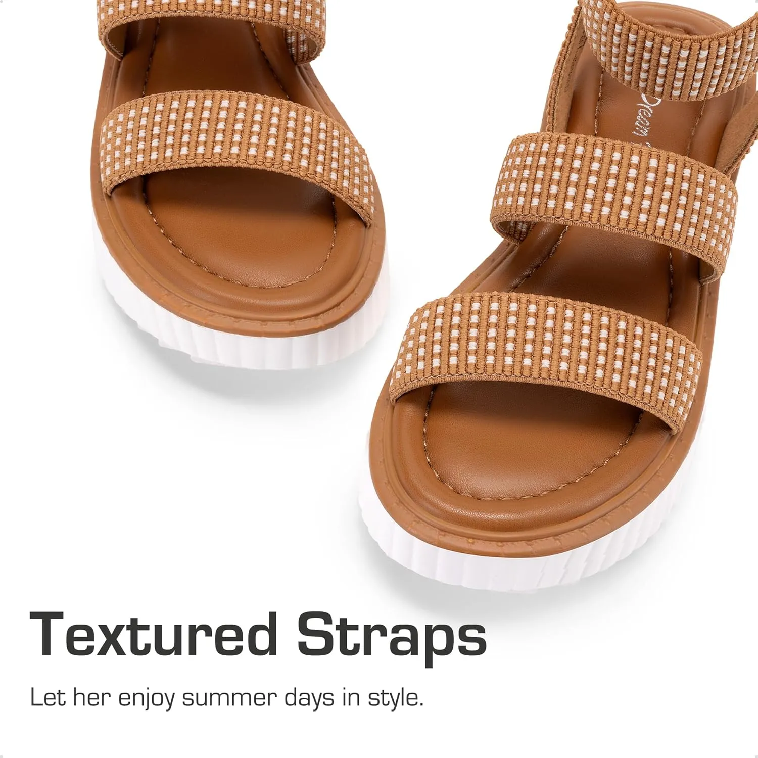 DREAM PAIRS Girls Flatform Wedge Open Toe Platform Summer Sandals with Buckle Ankle Strap for Little Kid/Big Kid