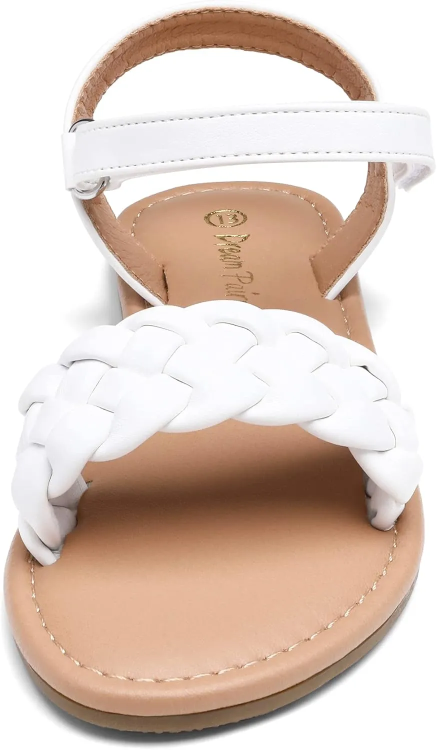 DREAM PAIRS Girls Sandals Classic Open Toe Braided Flat Sandals Summer Dress Shoes