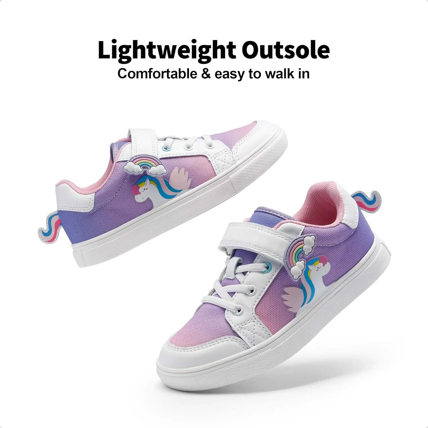 DREAM PAIRS Girls Shoes Toddler Sneakers Rainbow Storybook Casual School Walking Footwear for Toddler/Little Kids