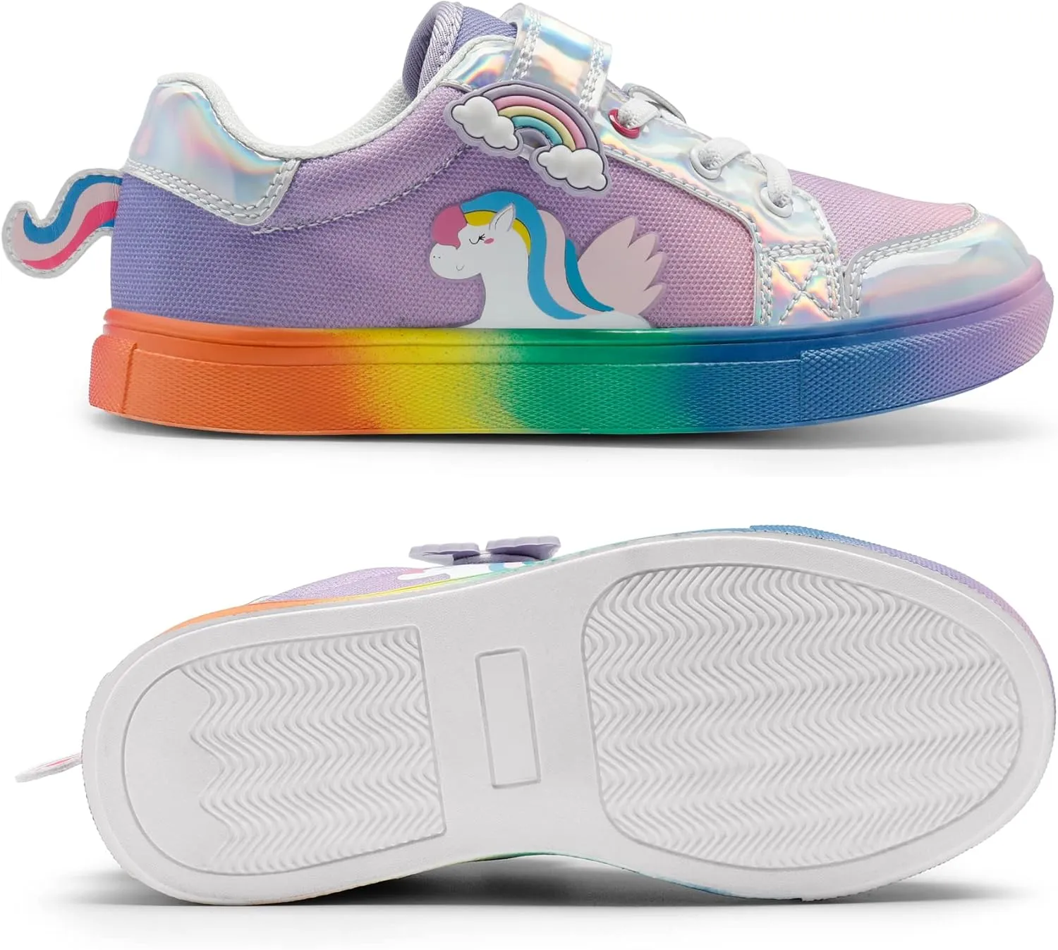 DREAM PAIRS Girls Shoes Toddler Sneakers Rainbow Storybook Casual School Walking Footwear for Toddler/Little Kids
