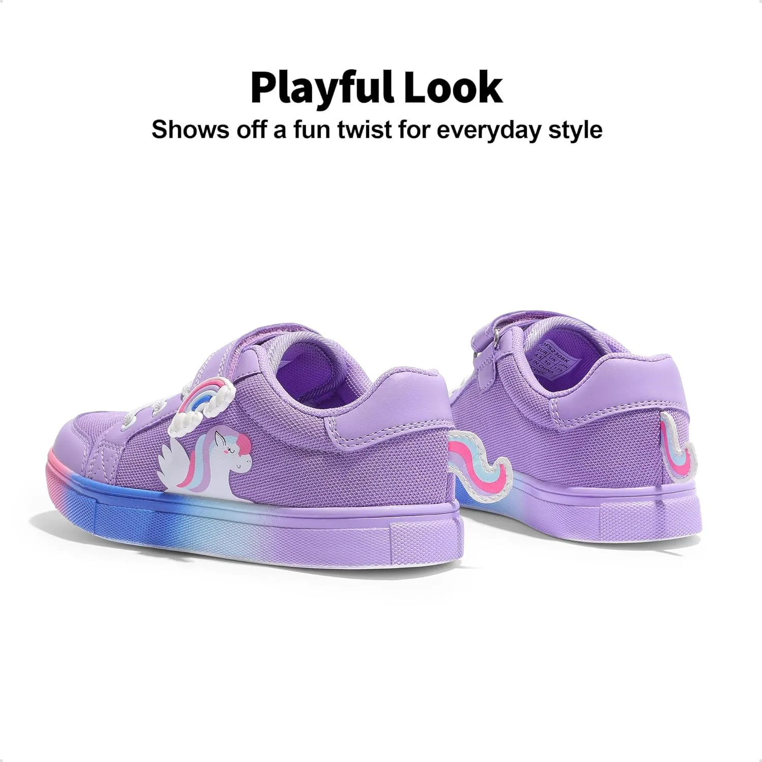 DREAM PAIRS Girls Shoes Toddler Sneakers Rainbow Storybook Casual School Walking Footwear for Toddler/Little Kids