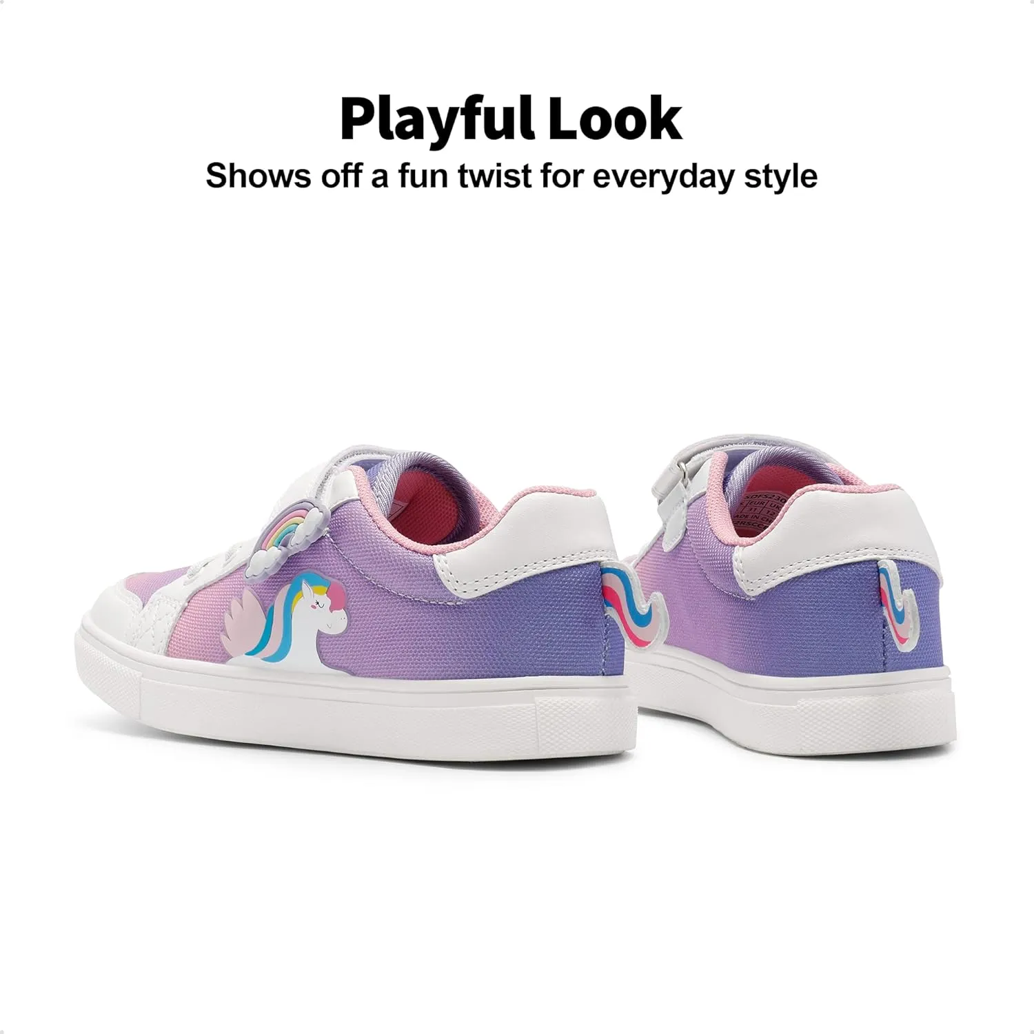 DREAM PAIRS Girls Shoes Toddler Sneakers Rainbow Storybook Casual School Walking Footwear for Toddler/Little Kids
