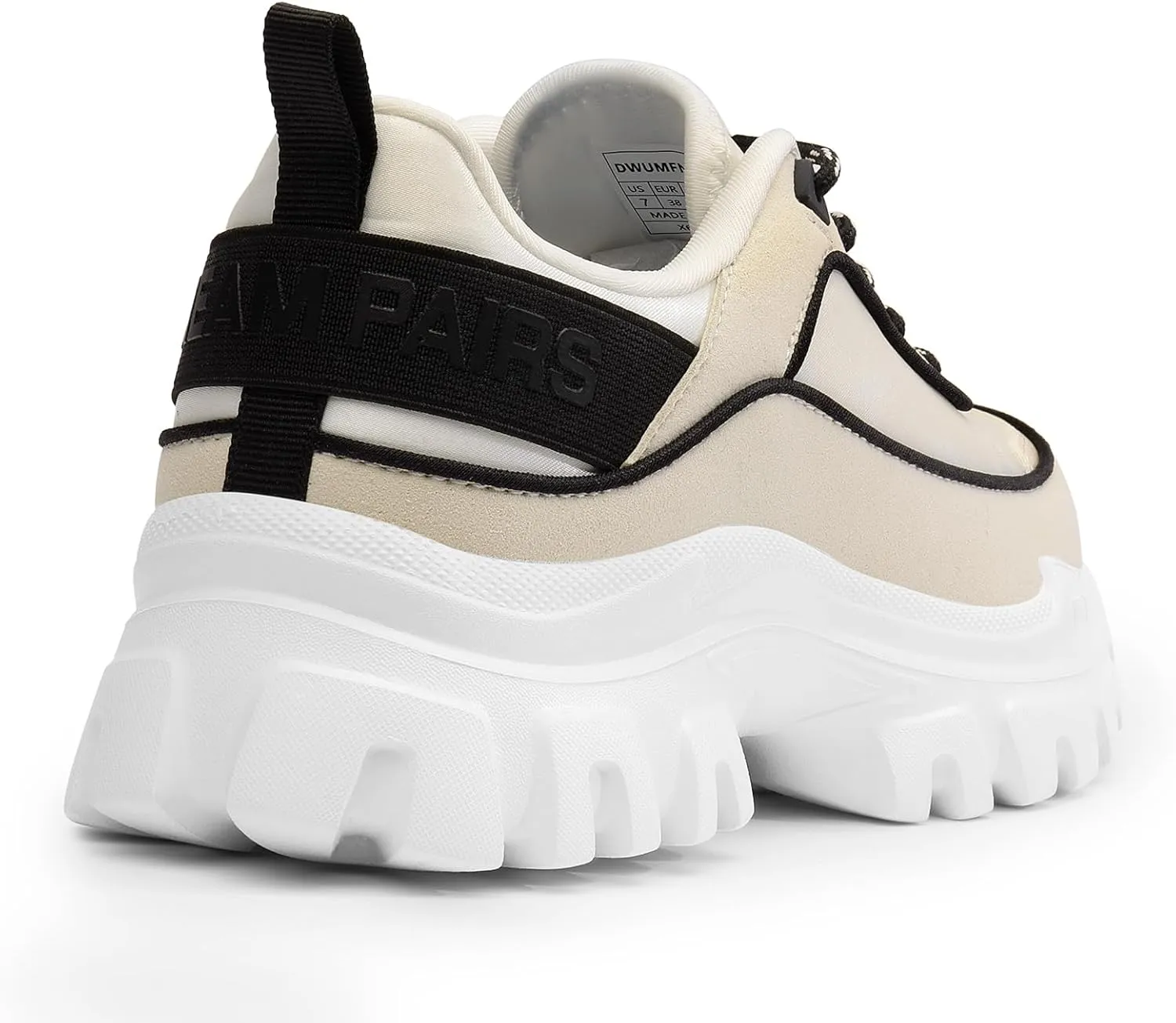 DREAM PAIRS Women Platform Chunky Fashion Sneakers Walking Lace-Up Comfortable Sport Stylish Lightweight Classic Casual Work Tennis Shoes