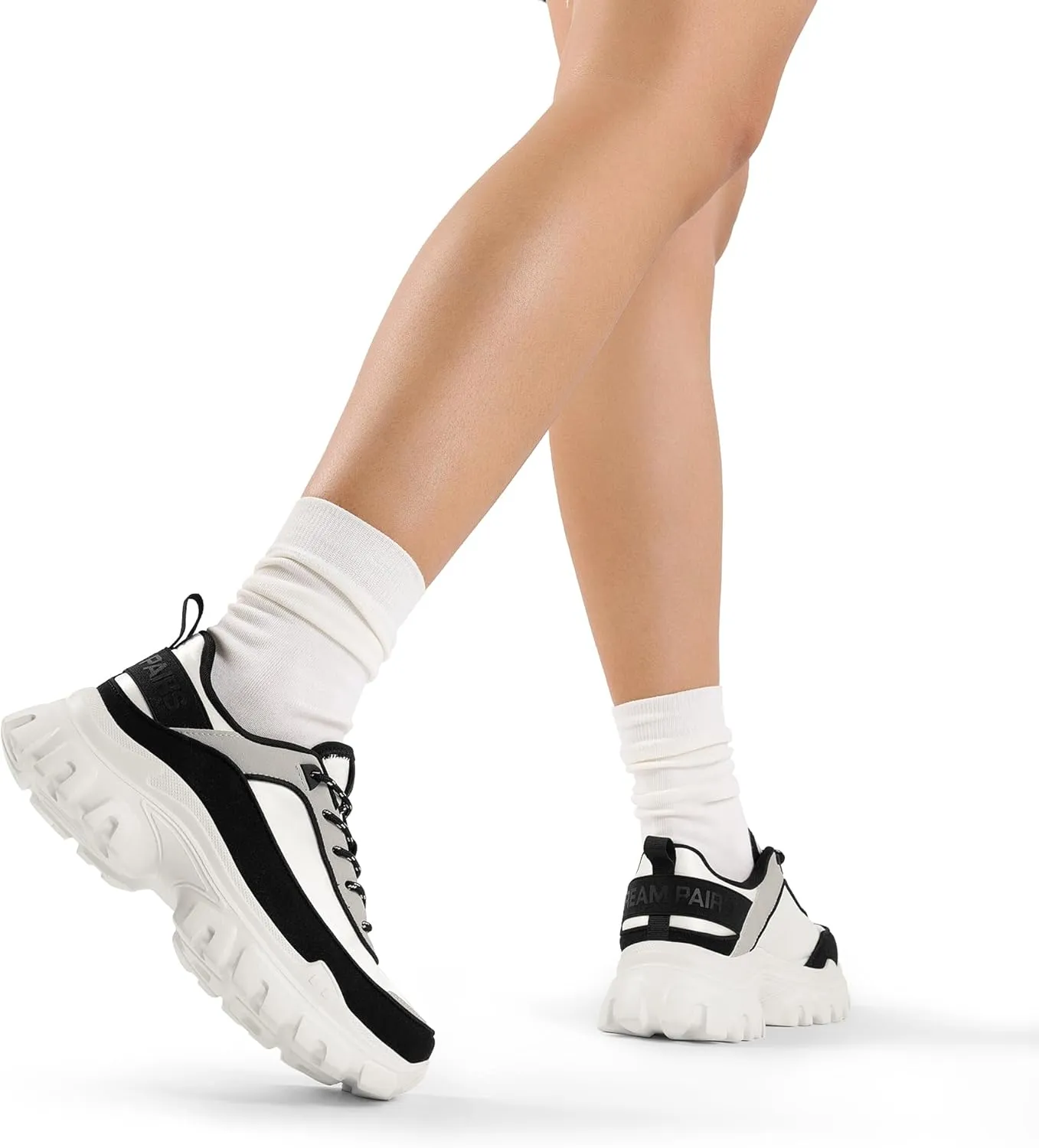 DREAM PAIRS Women Platform Chunky Fashion Sneakers Walking Lace-Up Comfortable Sport Stylish Lightweight Classic Casual Work Tennis Shoes