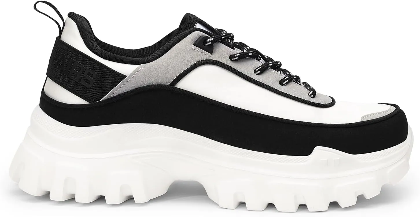 DREAM PAIRS Women Platform Chunky Fashion Sneakers Walking Lace-Up Comfortable Sport Stylish Lightweight Classic Casual Work Tennis Shoes