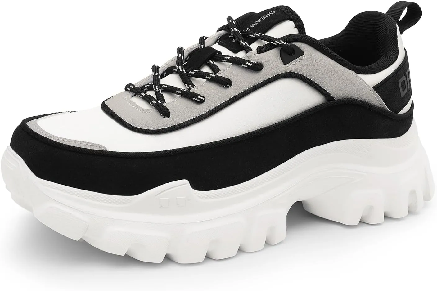 DREAM PAIRS Women Platform Chunky Fashion Sneakers Walking Lace-Up Comfortable Sport Stylish Lightweight Classic Casual Work Tennis Shoes