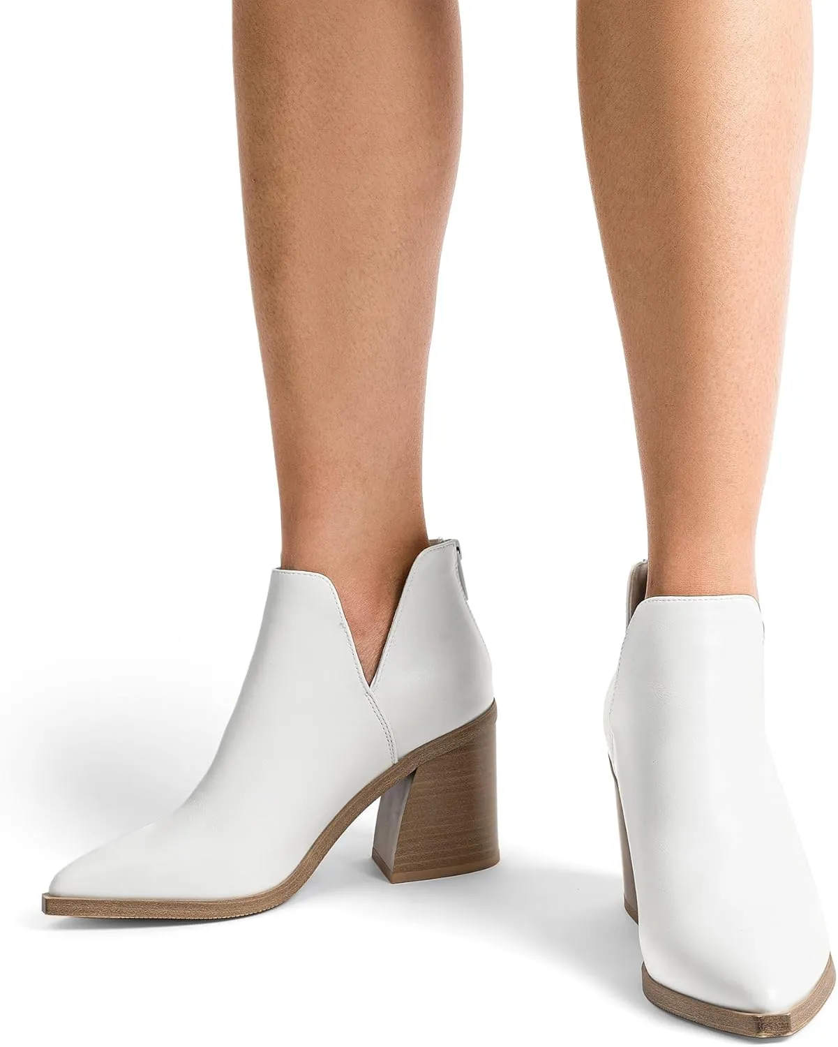 DREAM PAIRS Women's Ankle Boots Chunky Heel Pointed Toe Short Booties Shoes