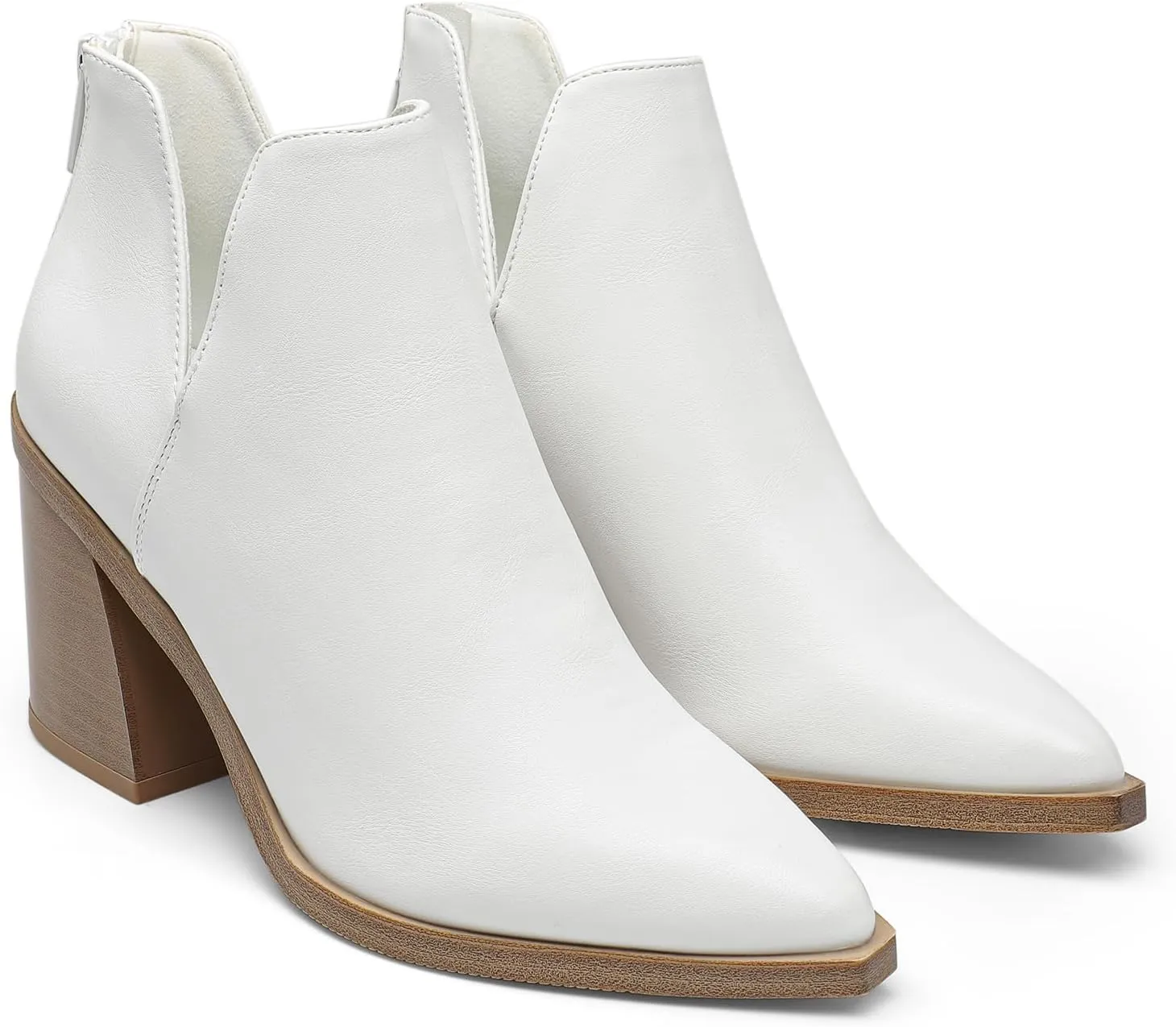 DREAM PAIRS Women's Ankle Boots Chunky Heel Pointed Toe Short Booties Shoes