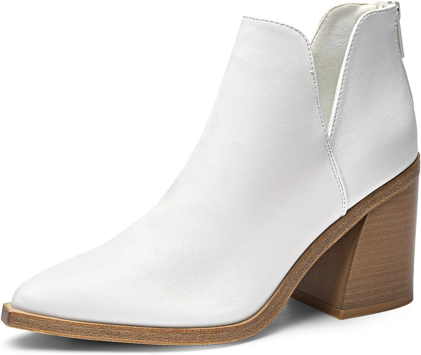 DREAM PAIRS Women's Ankle Boots Chunky Heel Pointed Toe Short Booties Shoes