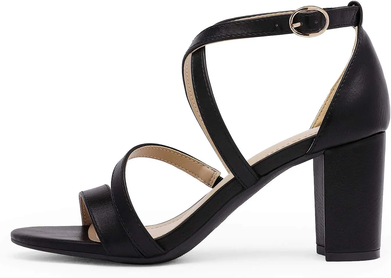DREAM PAIRS Women’s Ankle Strap Dress Pump Low Chunky Heel Sandals