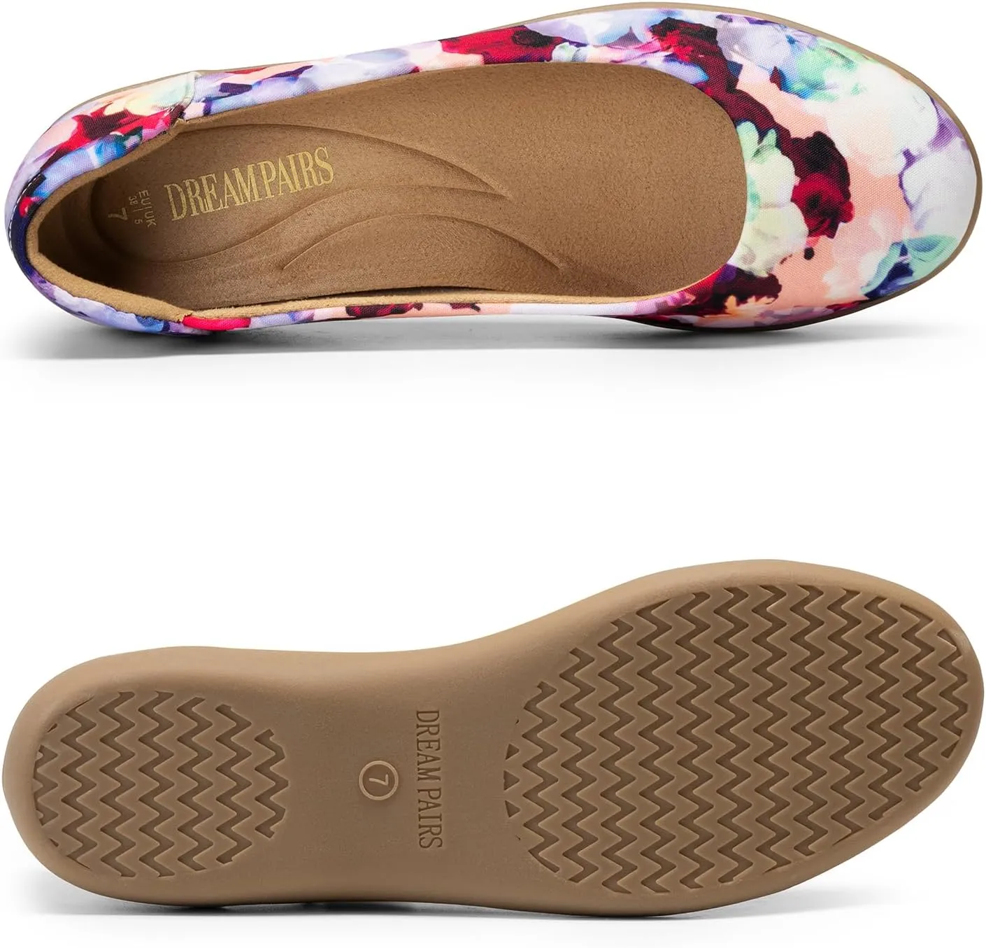 DREAM PAIRS Women’s Comfortable Ballet Dressy Work Flats, Round Toe Slip on Office Shoes