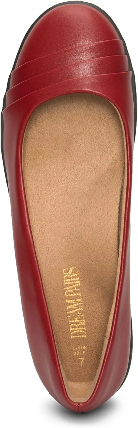 DREAM PAIRS Womens Comfortable Ballet Flats, Business Office Dress Shoes, Dressy Round Toe Slip On Work Flats