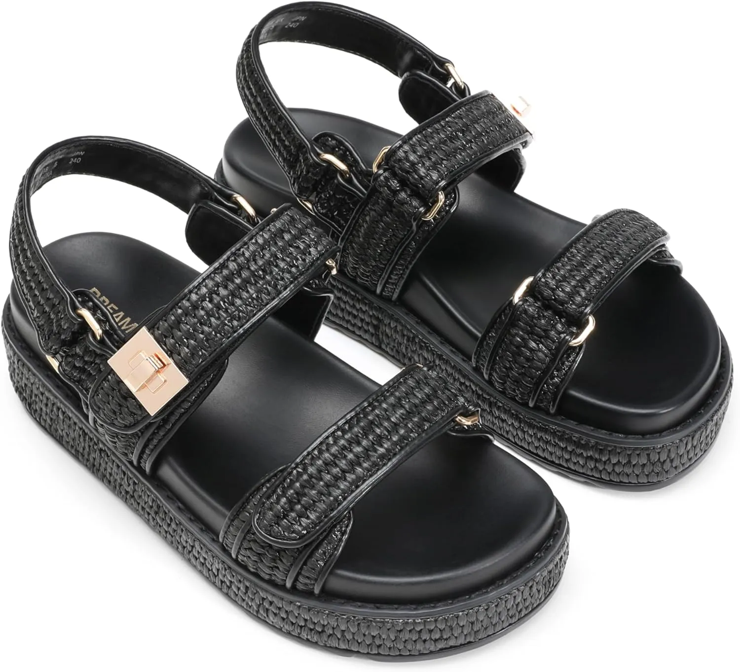 DREAM PAIRS Women's Low Wedge Sandals Comfortable Arch Support Platform Open toe Casual Dressy Flat Summer Sandals with Adjustable Straps